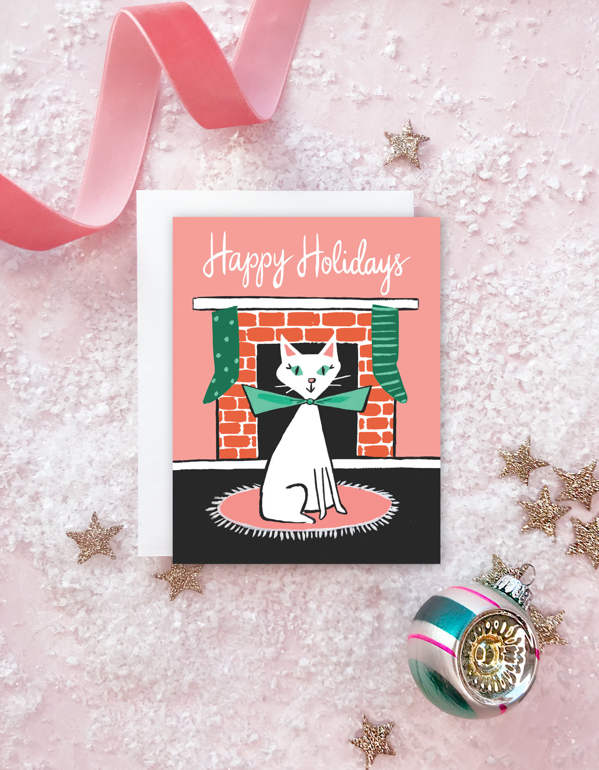 Christmas Greeting Card | Retro Kitty