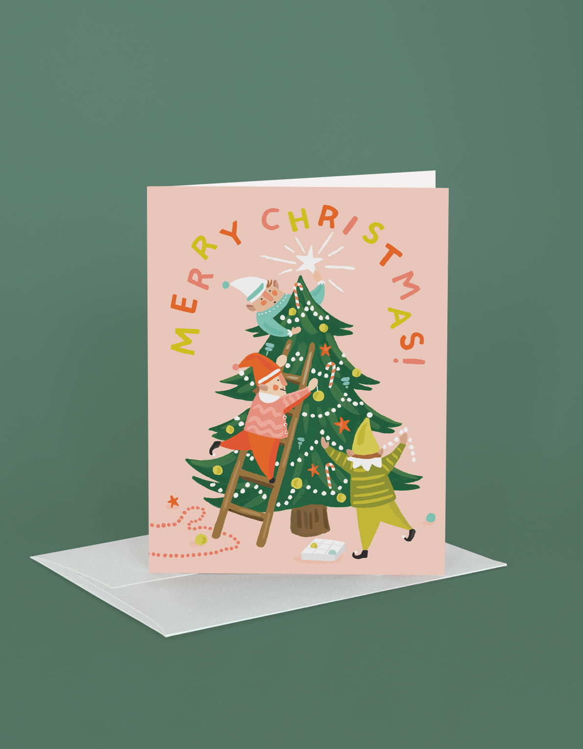 Christmas Greeting Card | Elf Tree