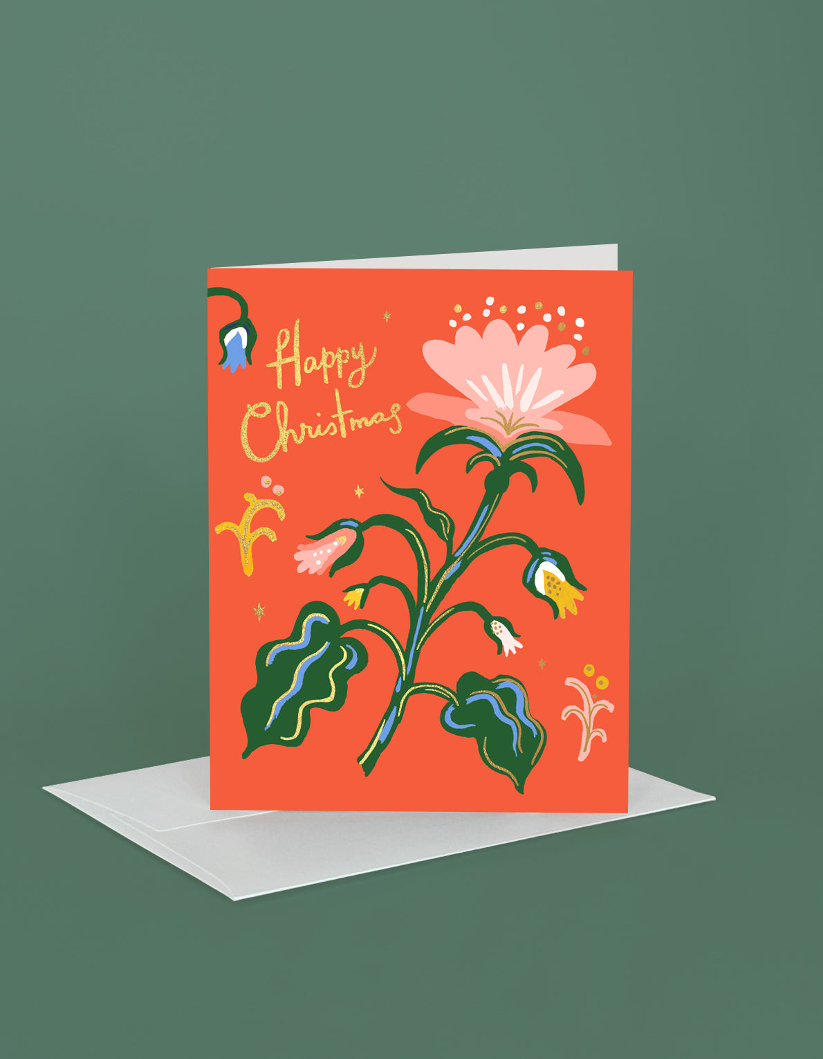 Christmas Greeting Card | Happy Christmas Flower