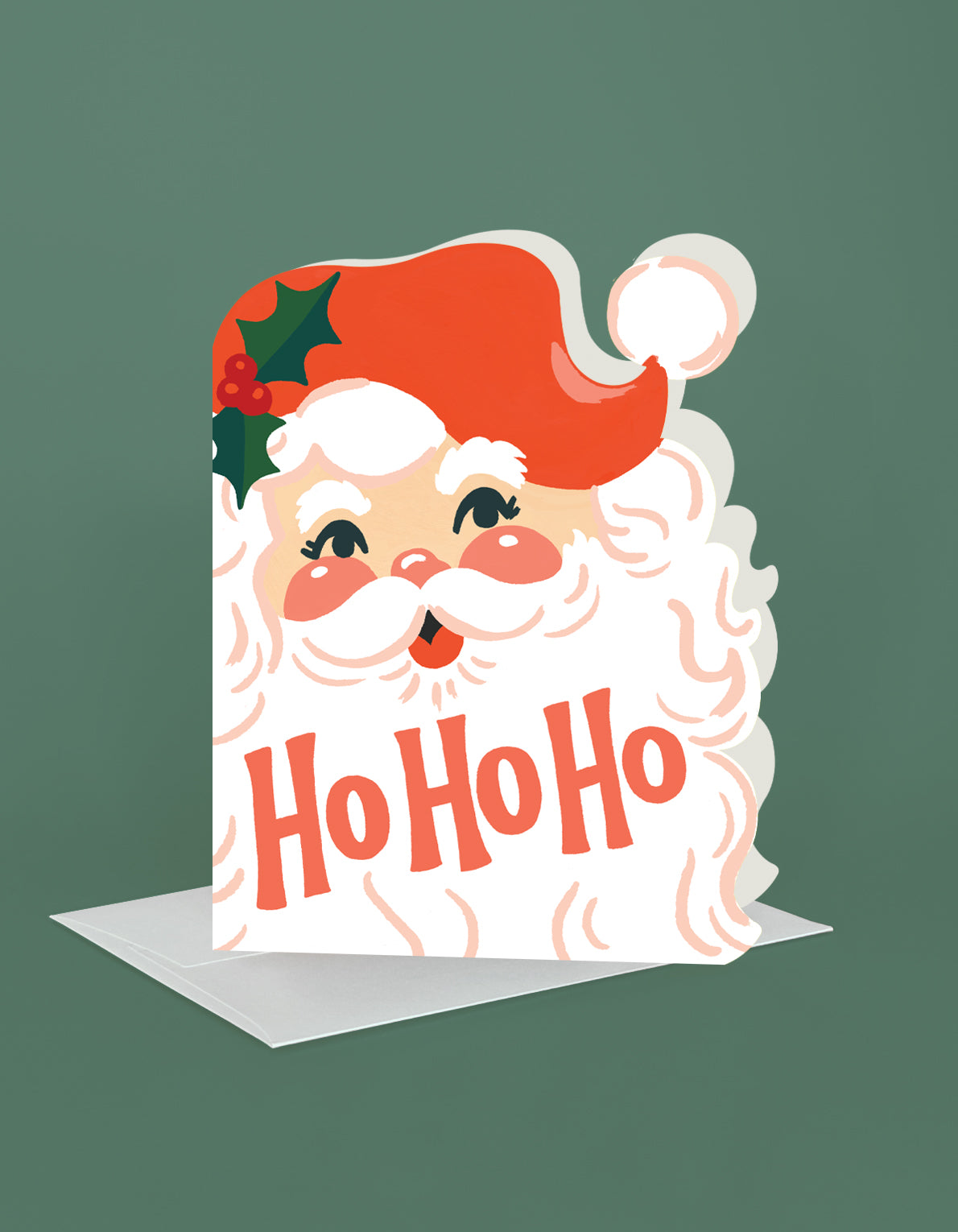 Christmas Greeting Card | Ho Ho Ho Die-Cut Santa