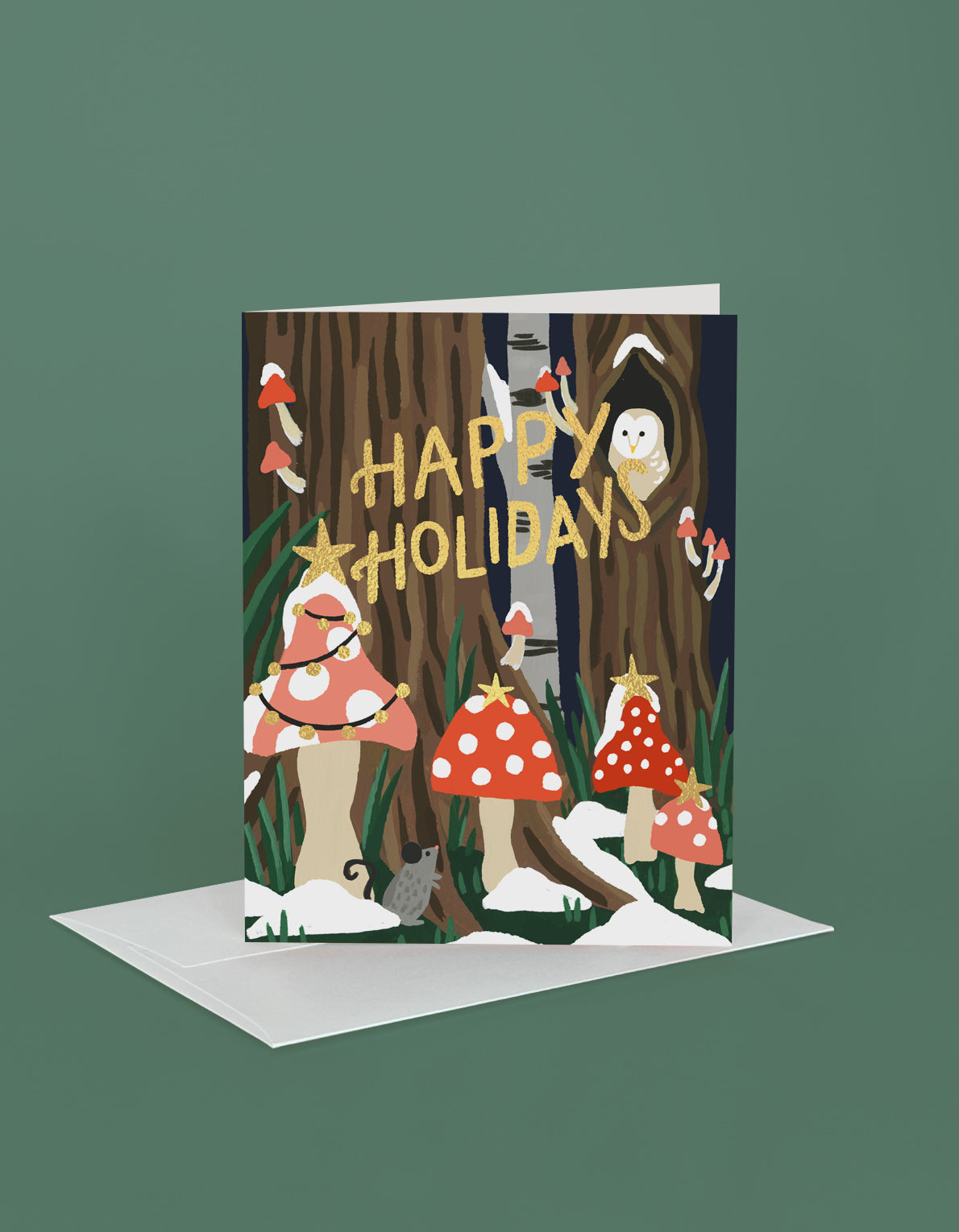 Holiday Greeting Card | Mushroom Forest