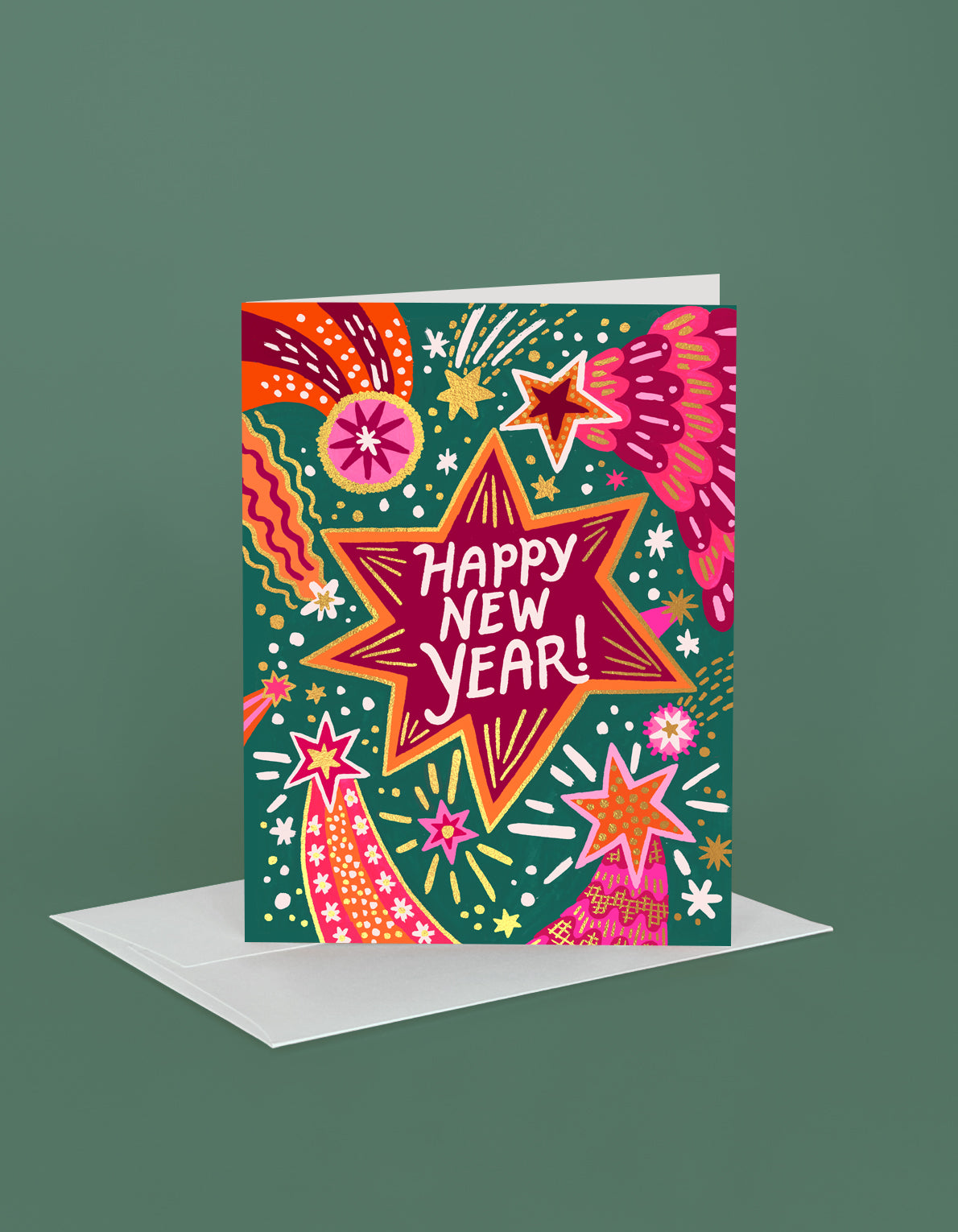 New Year Greeting Card | New Year's Fireworks