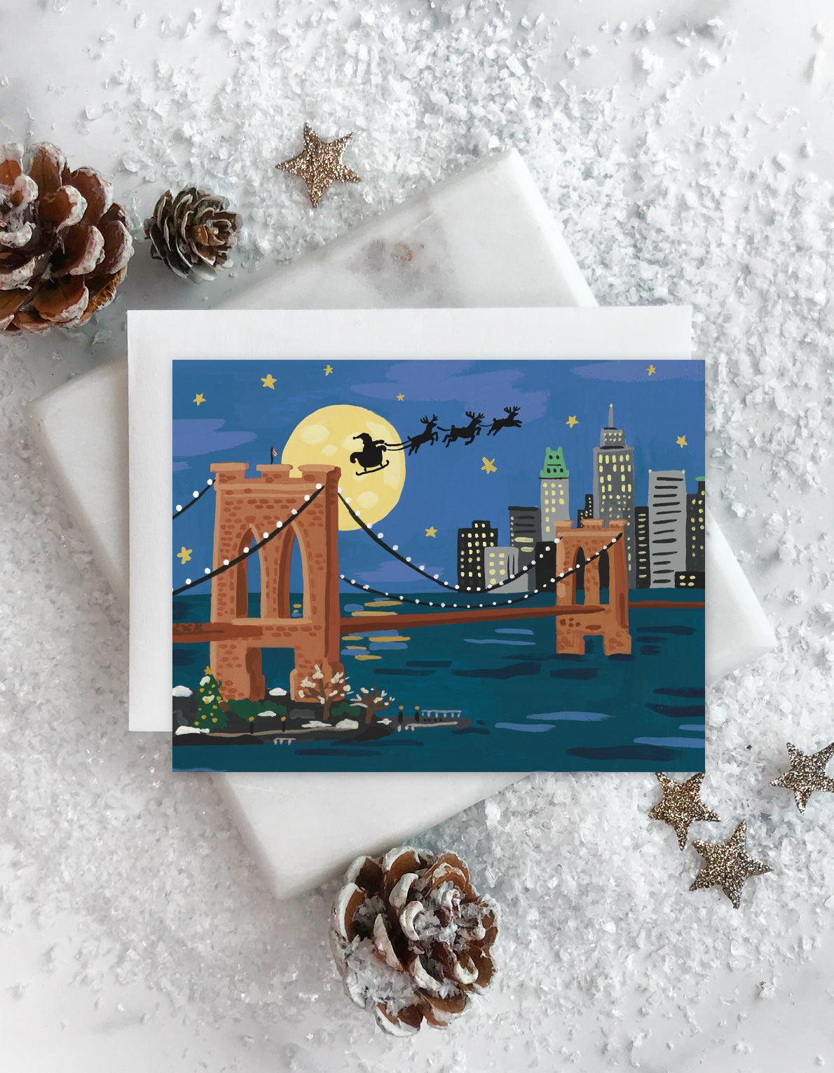 NYC Holiday Greeting Card | Brooklyn Bridge