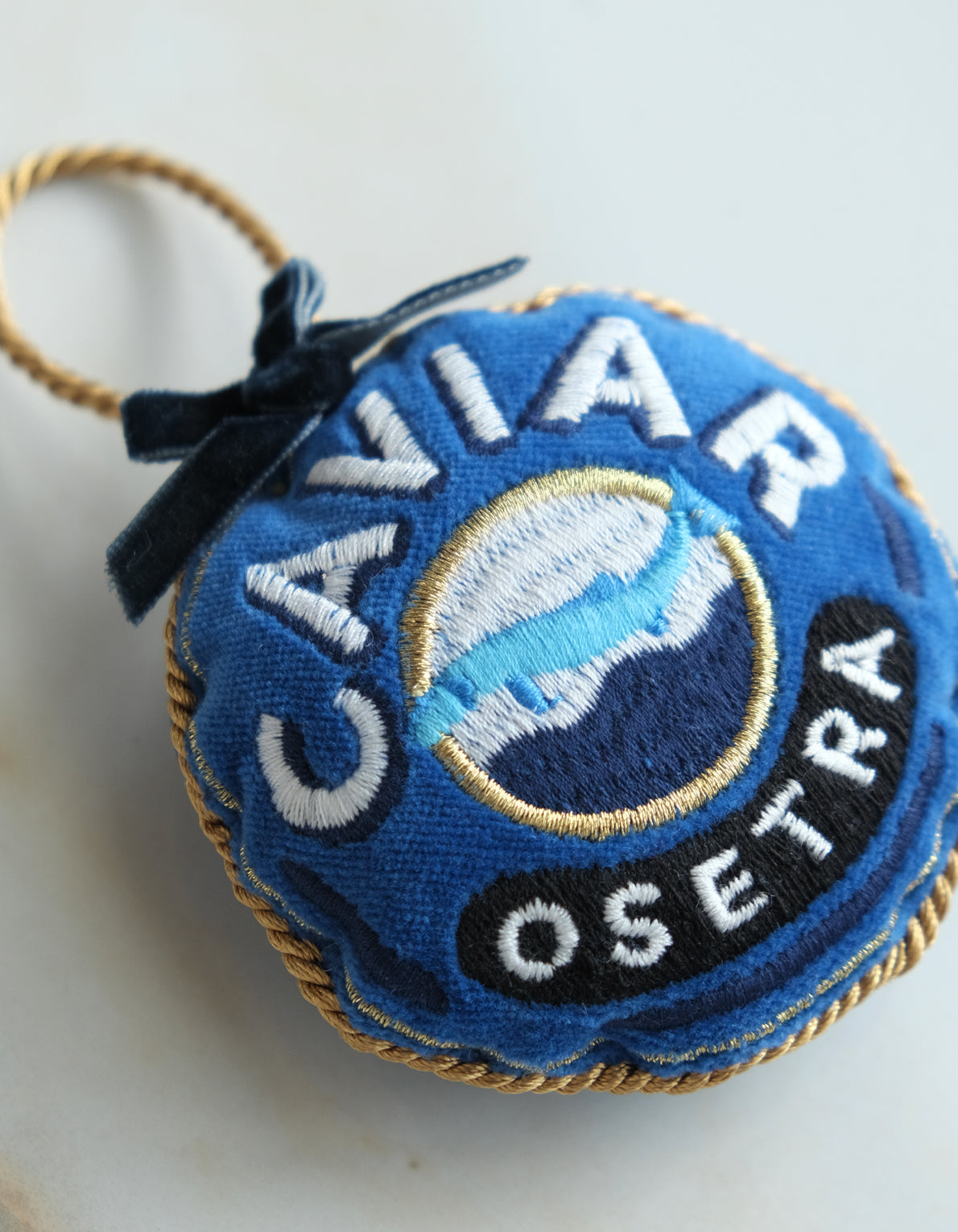 Velvet Embroidered Ornament | Caviar