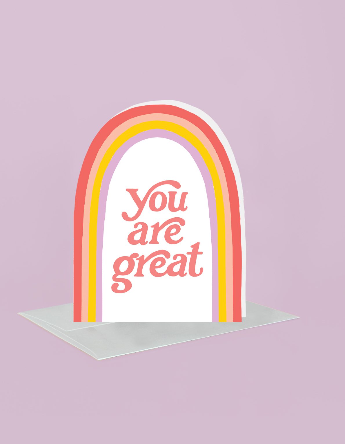 Love Greeting Card | You're Great Die-Cut Rainbow