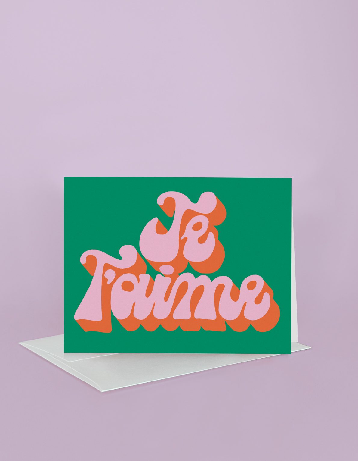 Love Greeting Card | Groovy Je T'aime