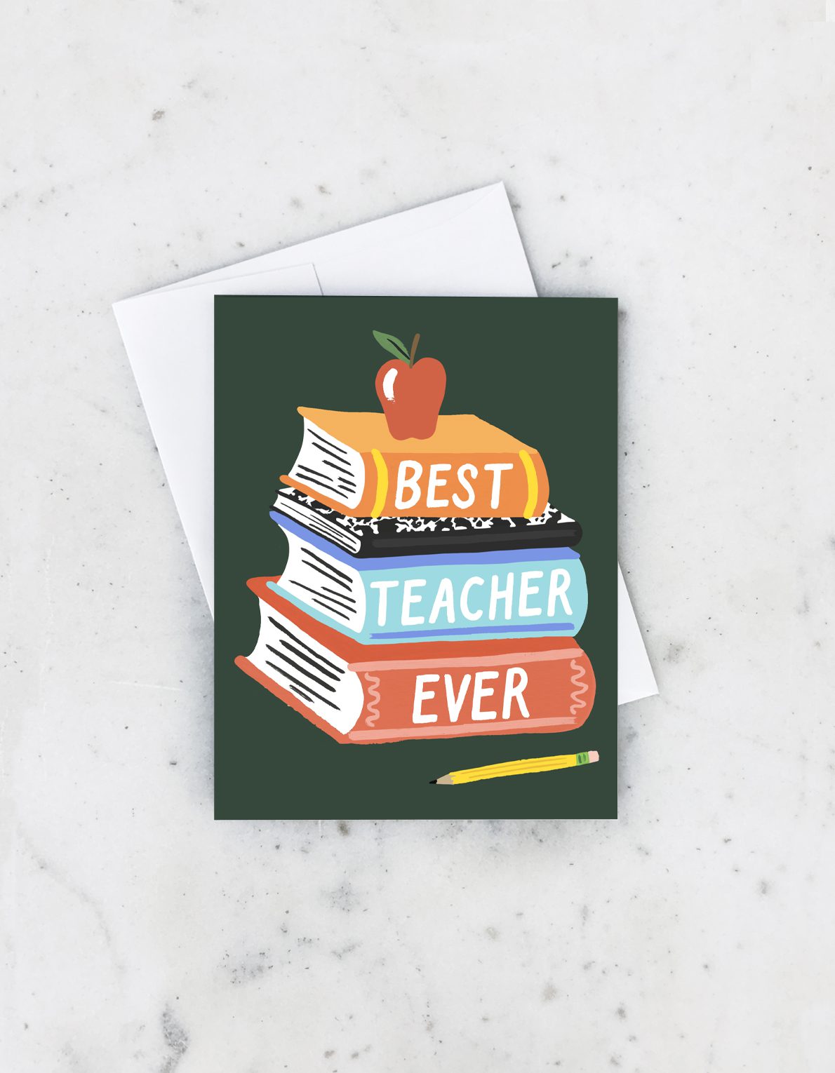 Teacher Greeting Card | Book Stacks