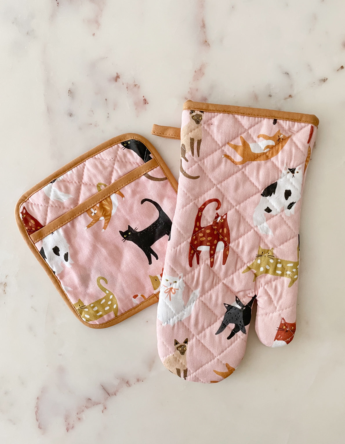 Oven Mitt + Potholder Set | Cats