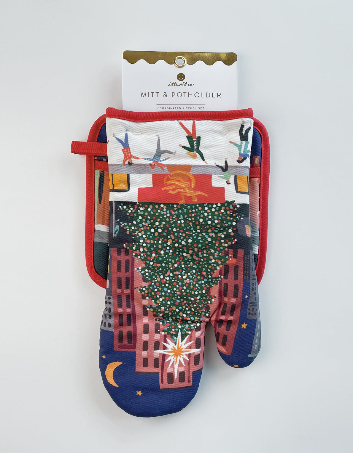 Holiday Oven Mitt + Potholder Set | Rockefeller Tree