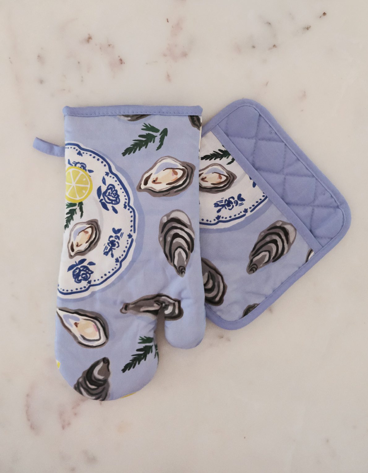 Oven Mitt + Potholder Set | Oysters