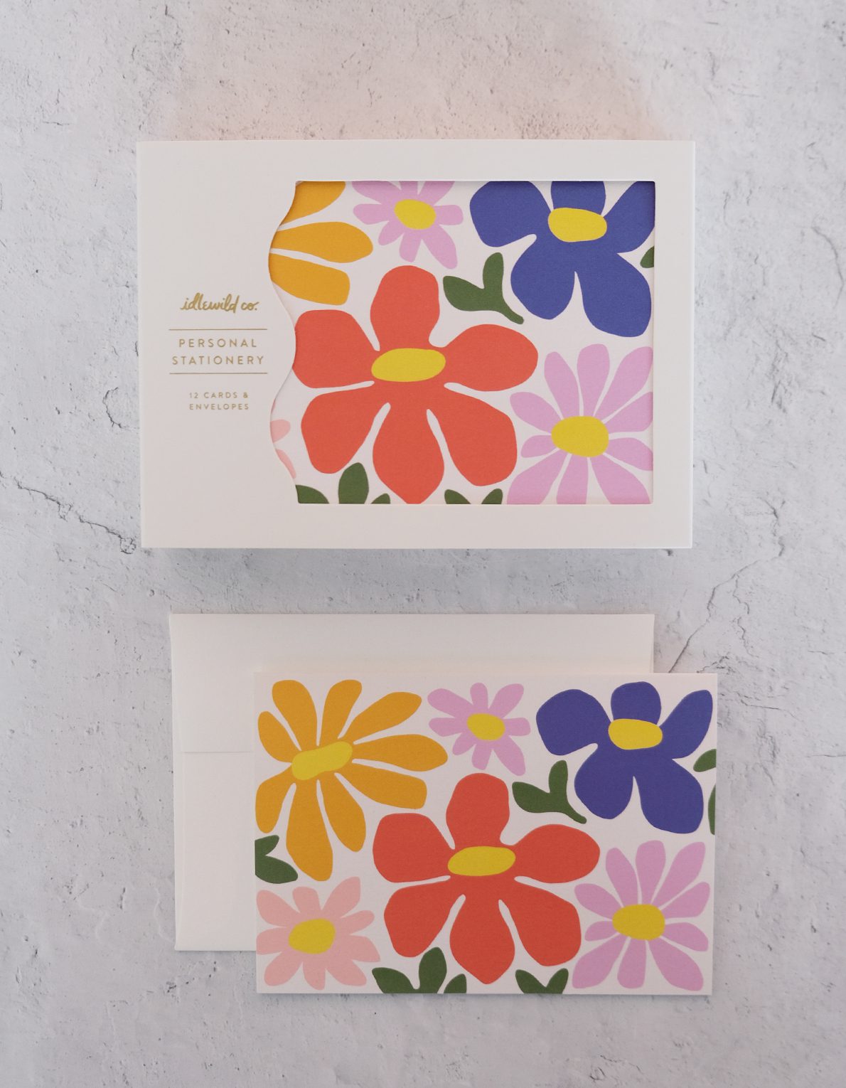 Note Cards, Boxed Set of 12 | Primary Blooms