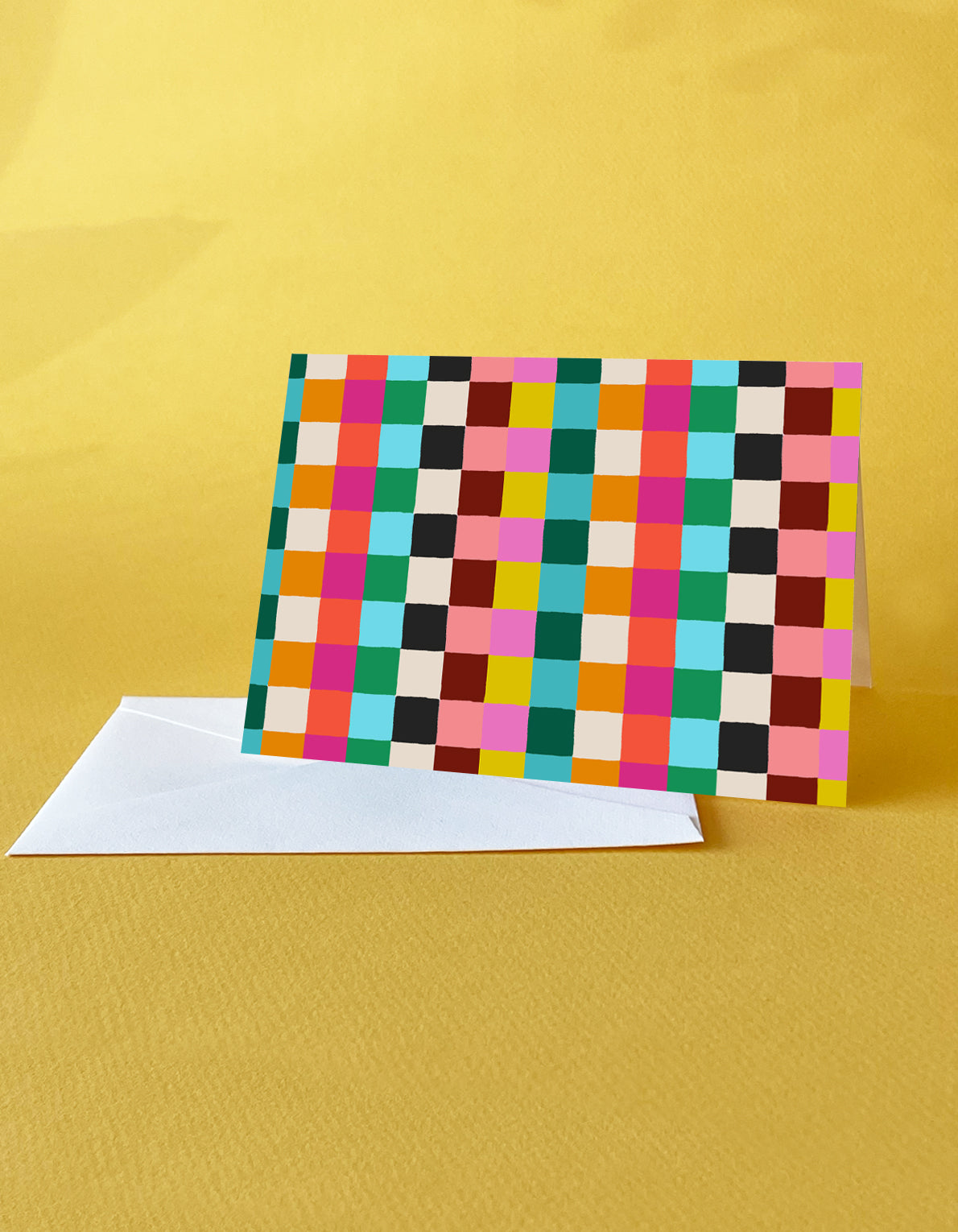 Note Cards, Boxed Set of 12 | Rainbow Bright Checks