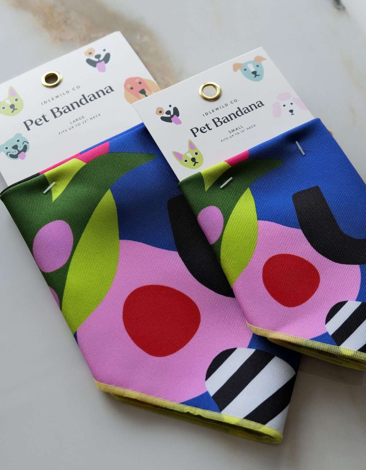 Pet Bandana | Neon Abstract Print