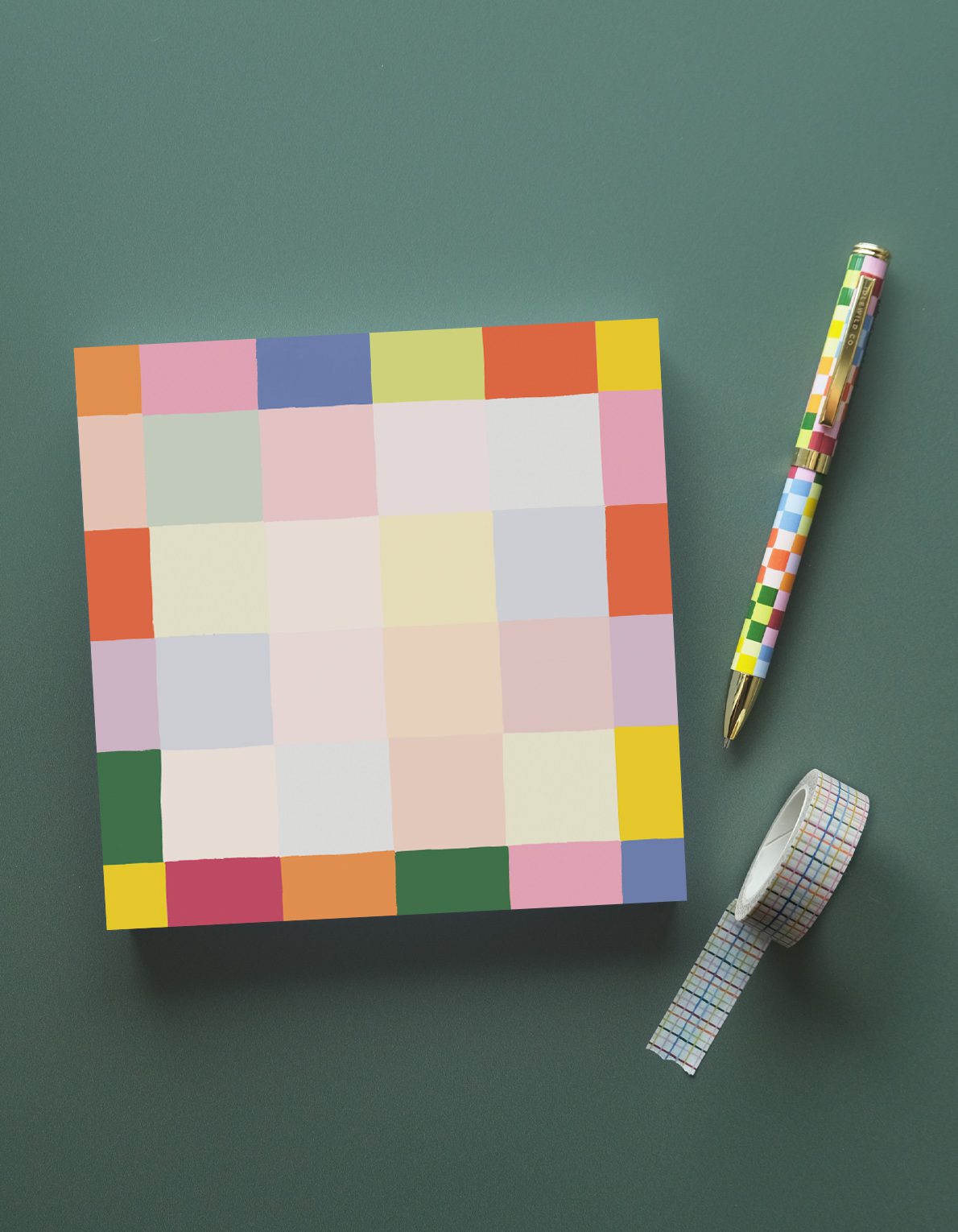 200-Sheet Jumbo Desk Pad | Rainbow Check