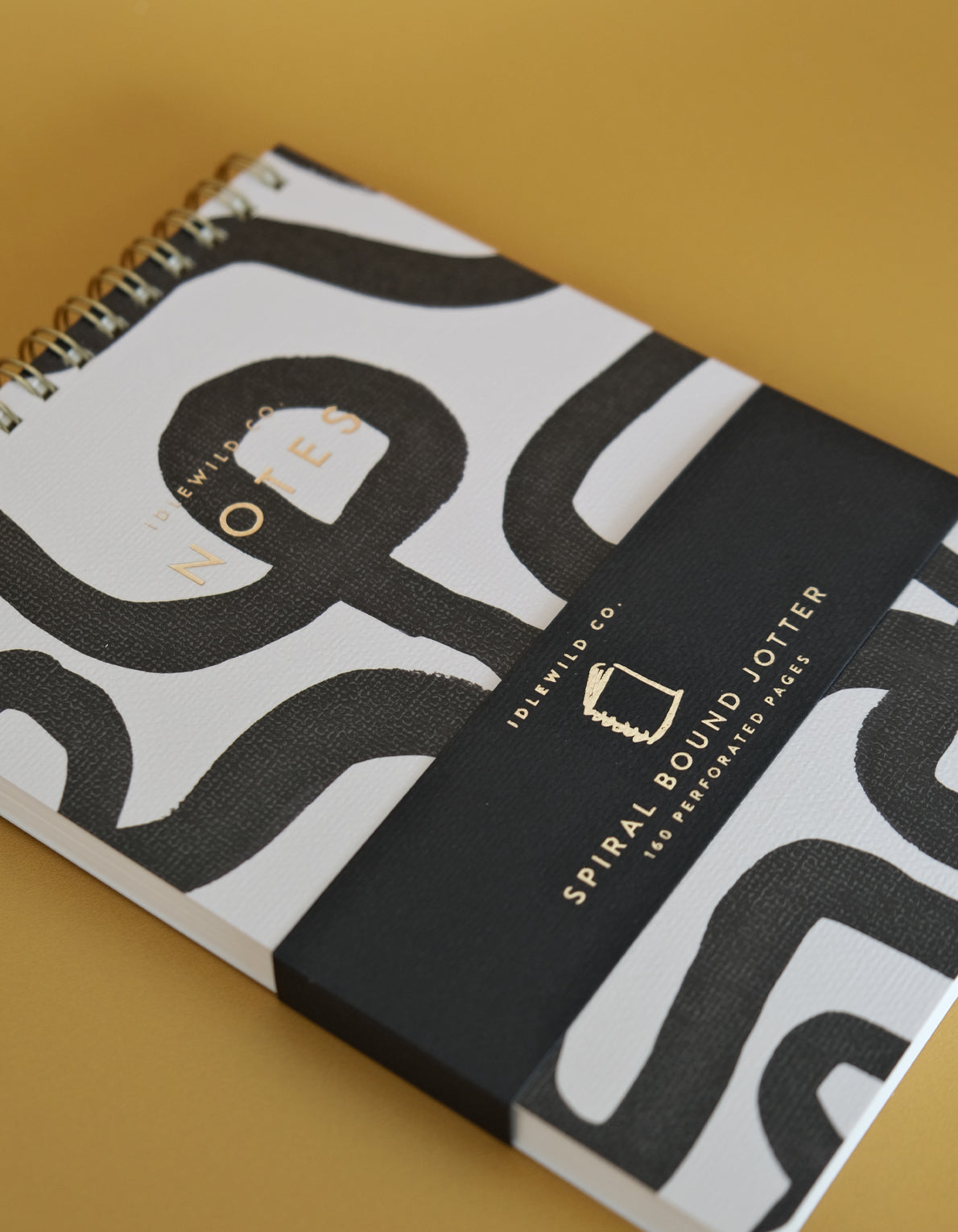 Spiral-Bound Jotter | Black & White Squiggle