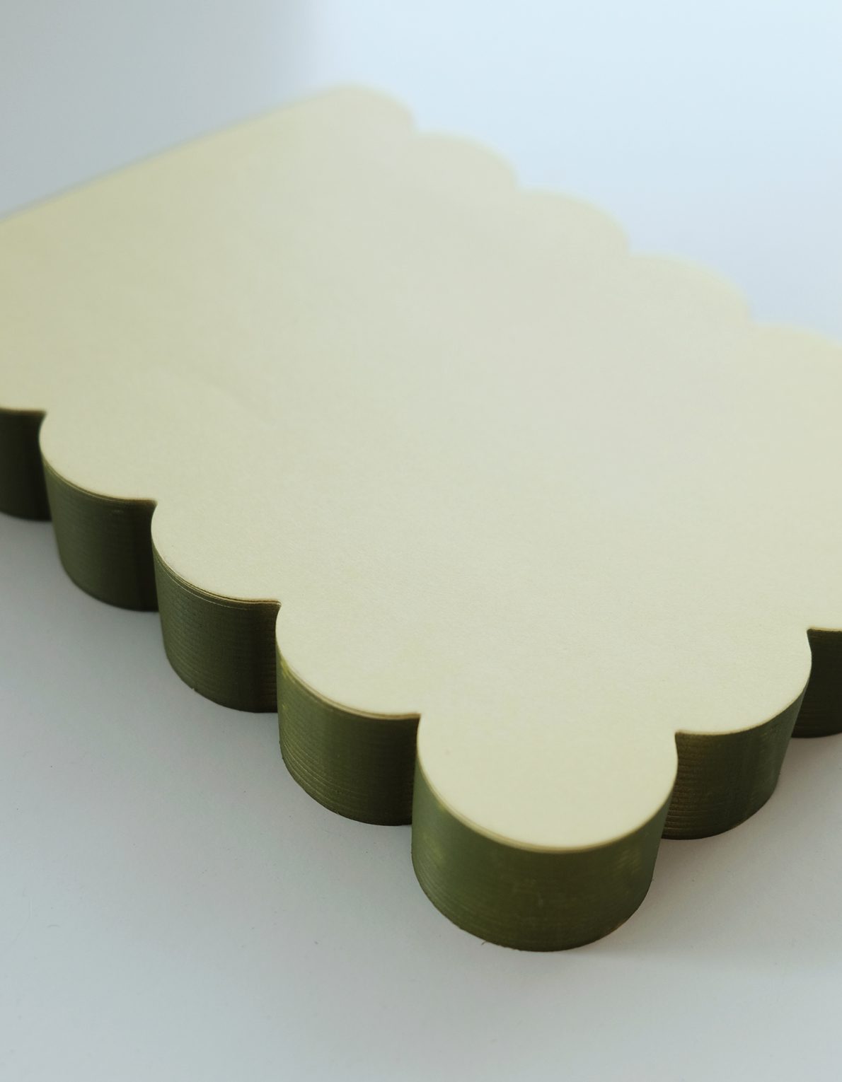 Scalloped Shaped Notepad | Chartreuse + Olive