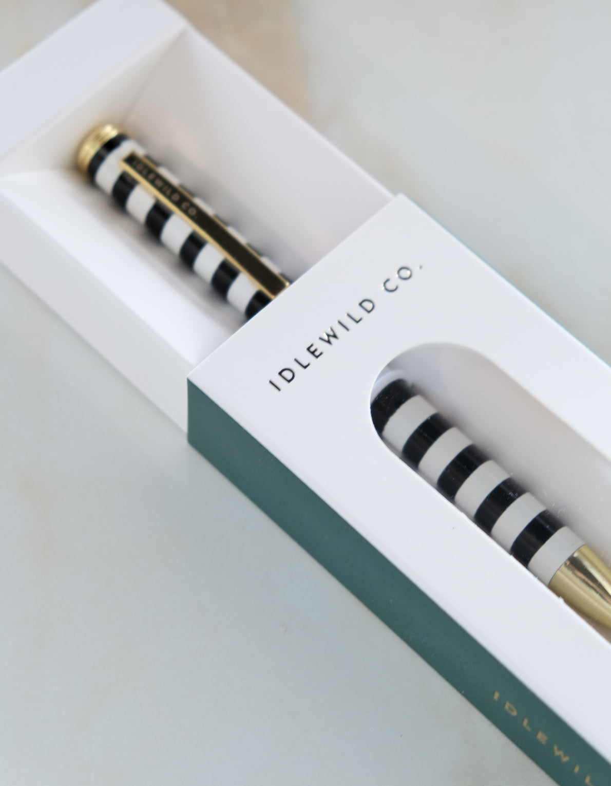 Luxe Pen, Rollerball | Black & White Stripe