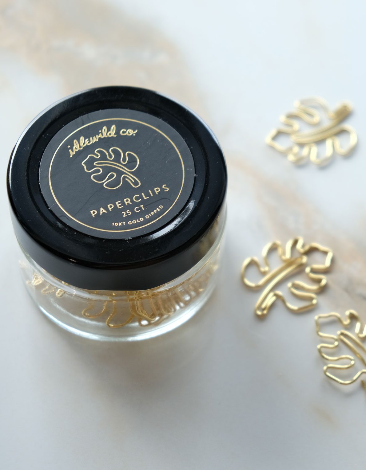 Gold Plated Paper Clips (Jar of 25) | Monstera