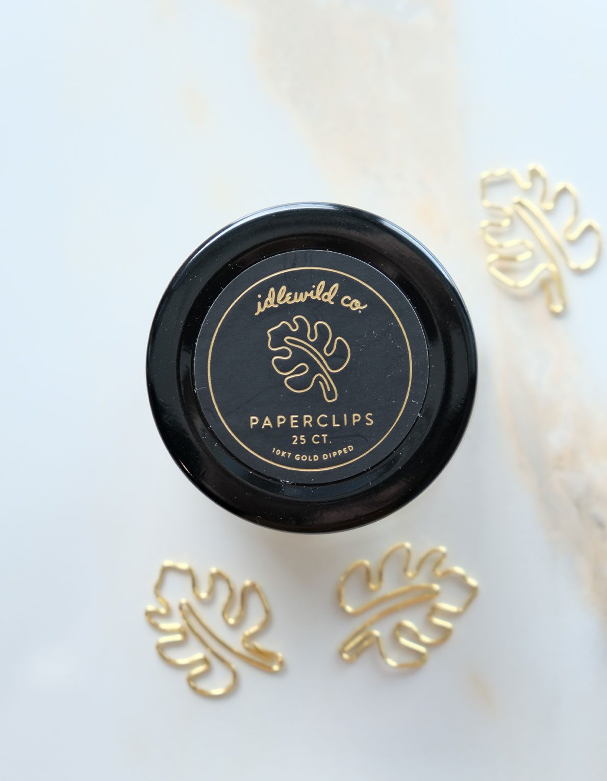 Gold Plated Paper Clips (Jar of 25) | Monstera