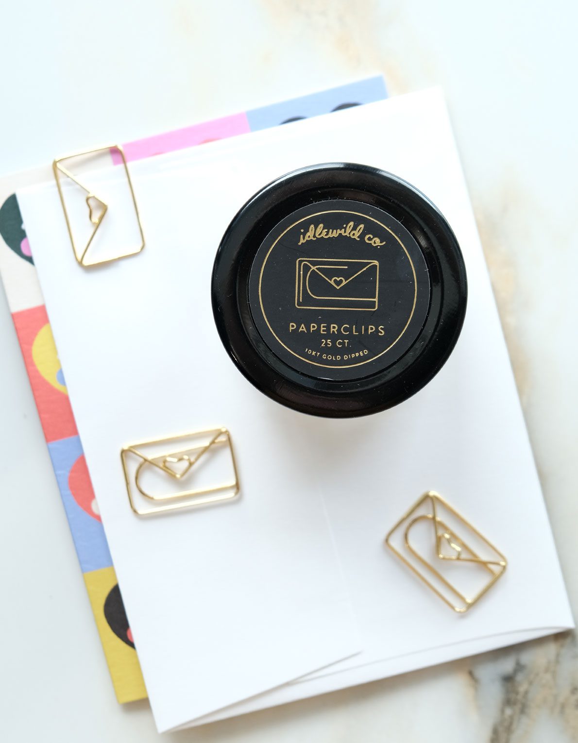 Gold Plated Paper Clips (Jar of 25) | Love Letter