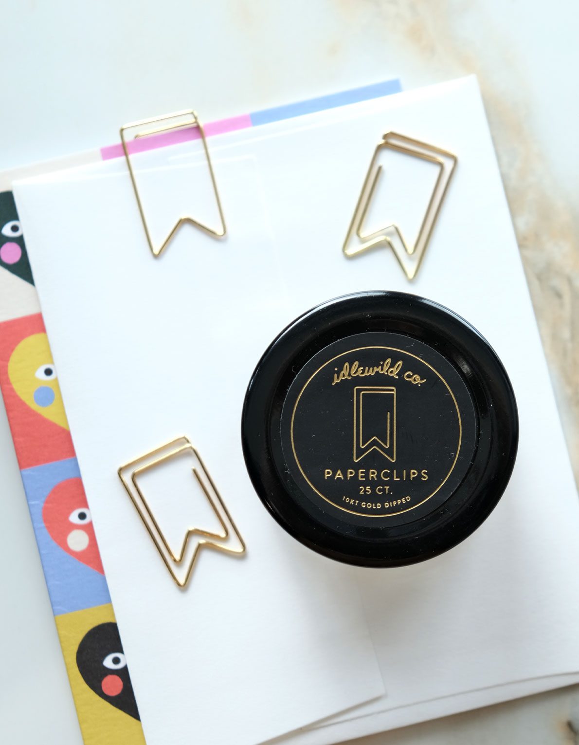 Gold Plated Paper Clips (Jar of 25) | Flag