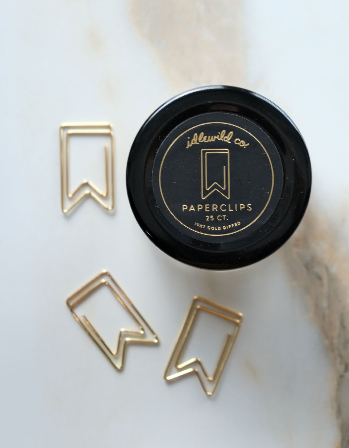 Gold Plated Paper Clips (Jar of 25) | Flag