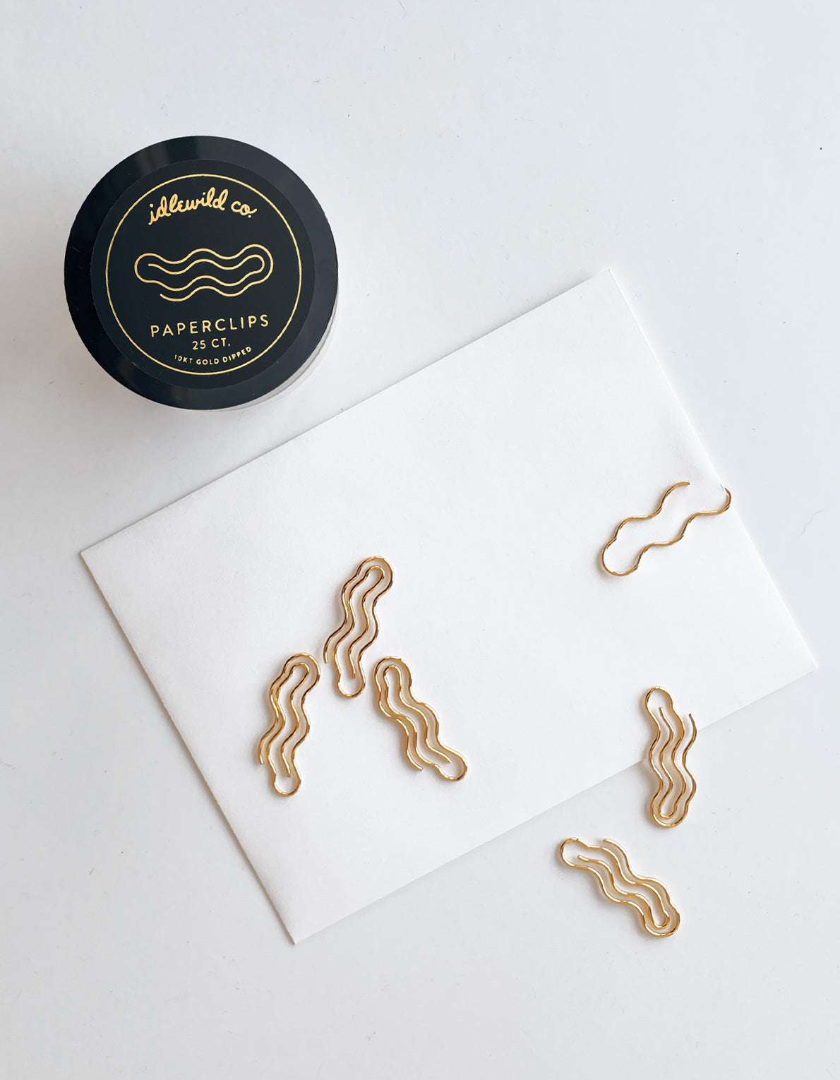 Gold Plated Paper Clips (Jar of 25) | Wavy