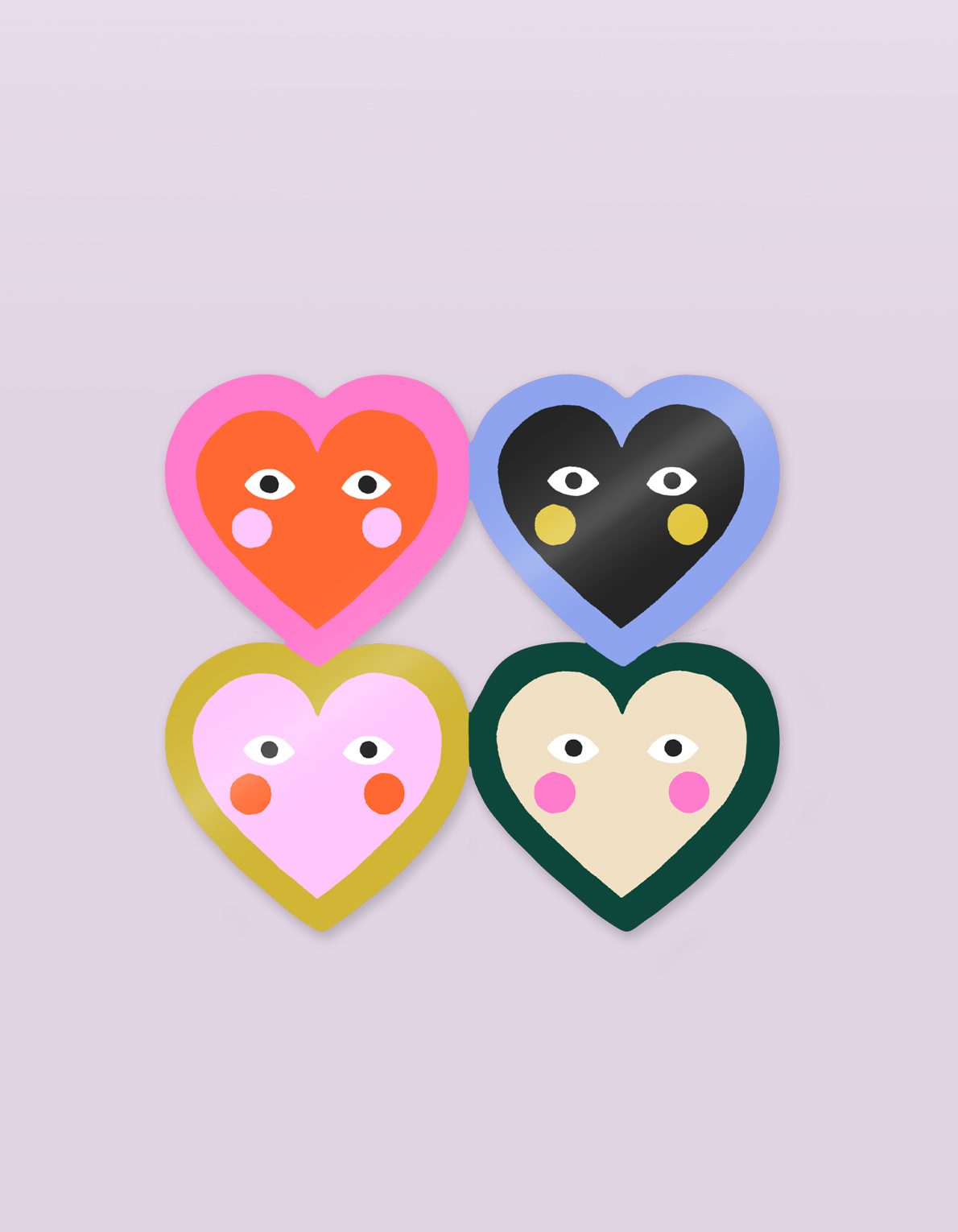 Die Cut Sticker | Checkerboard Hearts