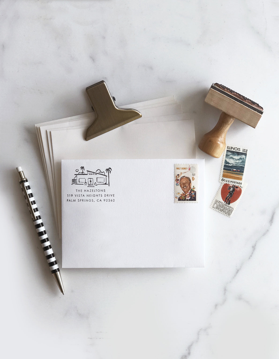 Custom House Address Stamp