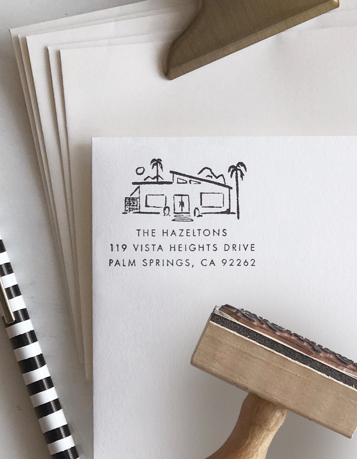 Custom House Address Stamp