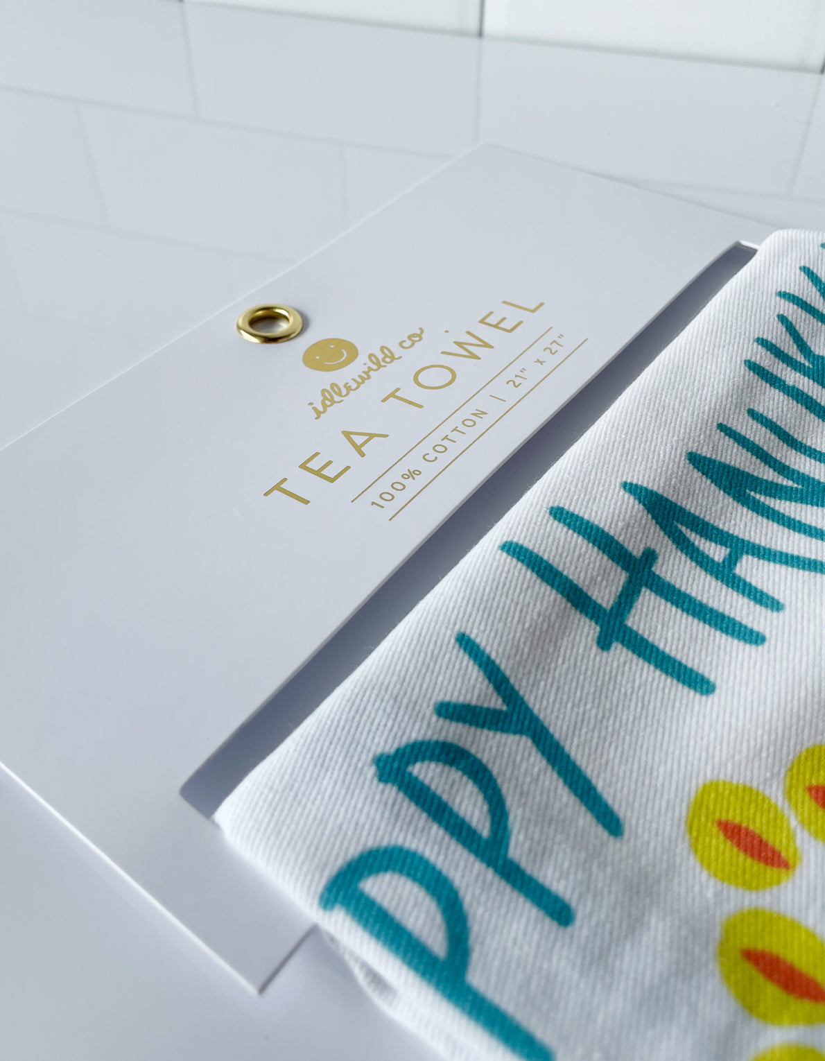 Cotton Holiday Tea Towel | Peacock Menorah