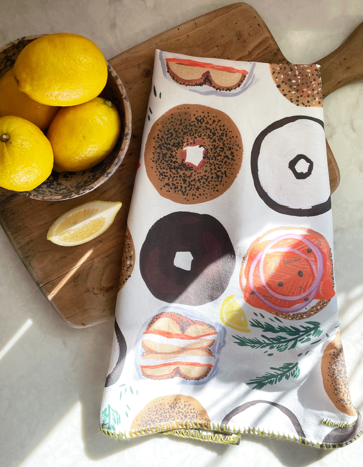 Cotton Tea Towel | Bagels
