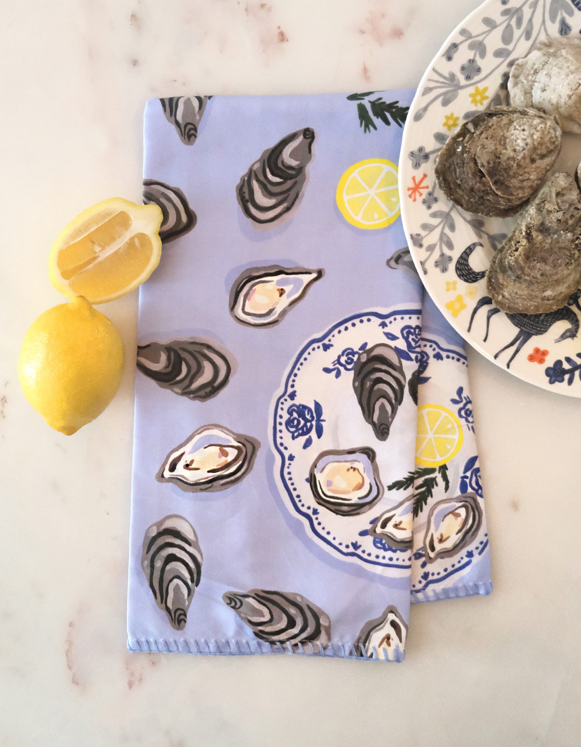 Cotton Tea Towel | Oysters