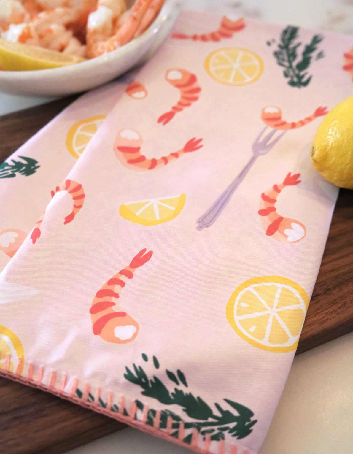 Cotton Tea Towel | Shrimp Cocktail