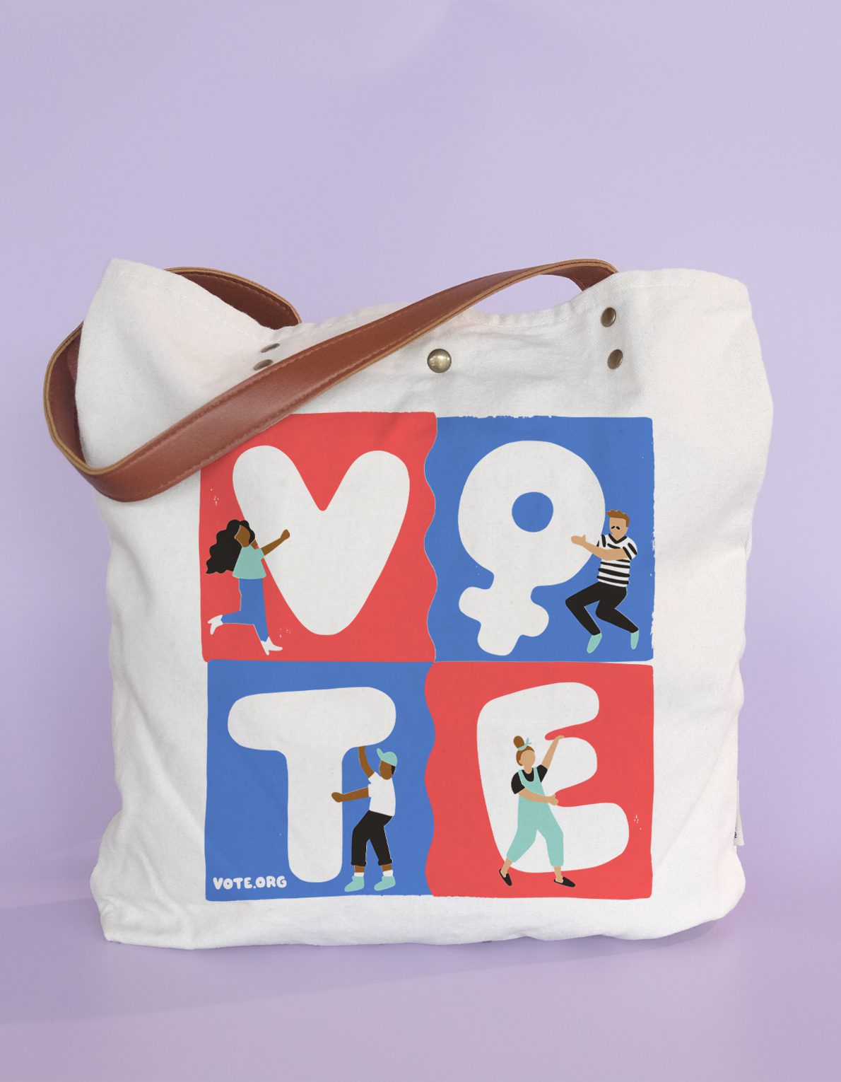 Screen Printed Canvas Tote | V-O-T-E