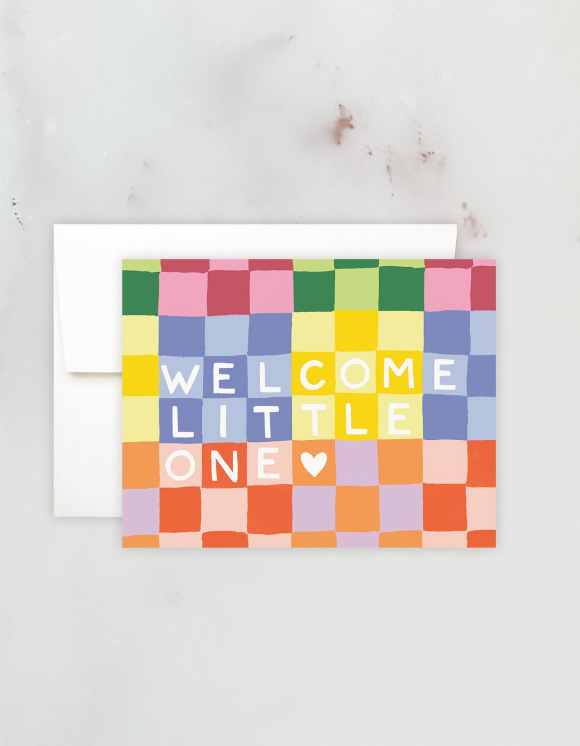 Baby Greeting Card | Rainbow Checks