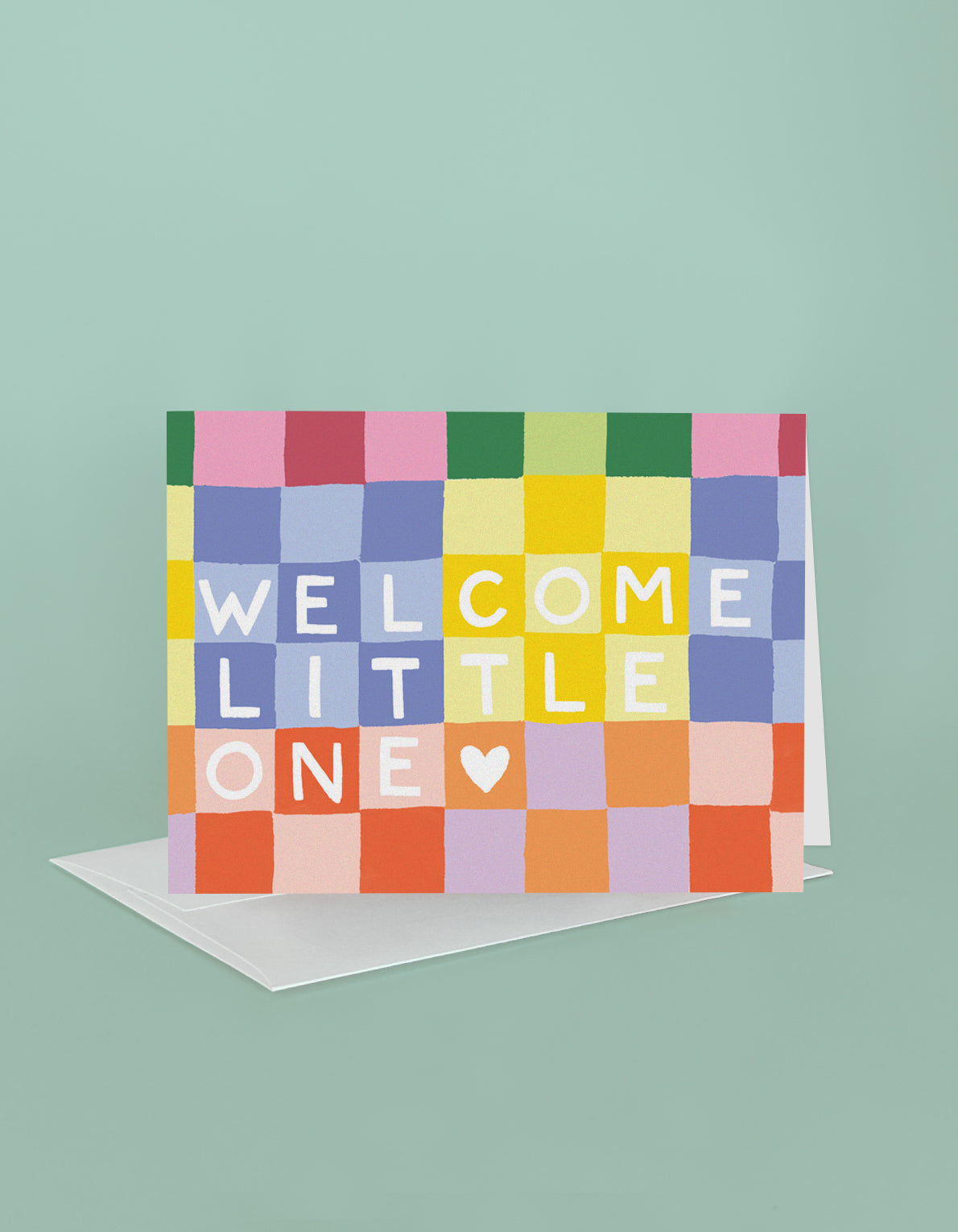 Baby Greeting Card | Rainbow Checks